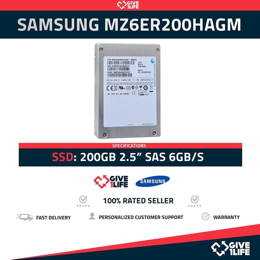 [696] Samsung MZ6ER200HAGM SSD 200GB SAS-2 6GB/s