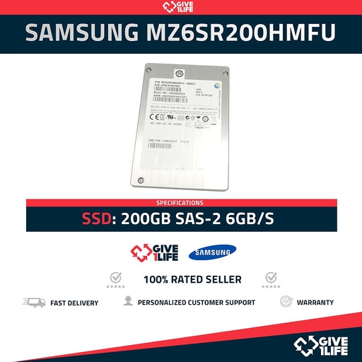 [722] Samsung MZ6SR200HMFU SSD 200GB SAS-2 6GB/s