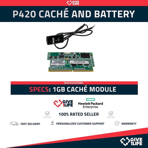 [725] Raid HP P420 Caché Module 1GB + Battery 633542-001