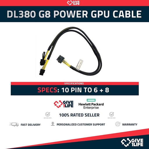 [730] HP Proliant Power GPU Cable 10 Pin to 6+8
