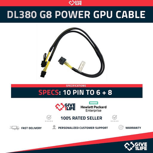 [730] HP Proliant Power GPU Cable 10 Pin to 6+8