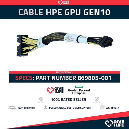[738] Cable GPU HPE Original DL380 Gen10 869805-001 8 a 8+6