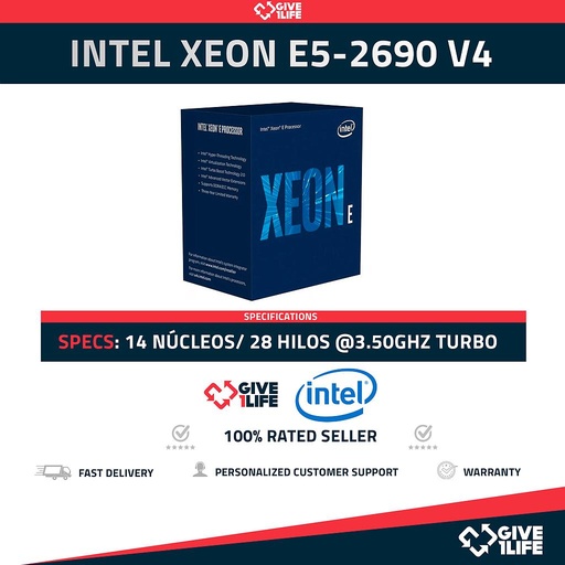 [775] Intel Xeon E5-2690 V4 (14 Núcleos/28 Hilos) @3.50GHz Turbo Speed