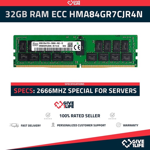 [778] 32GB 2Rx4 PC4-2666V DDR4 RAM REGISTRADA - ESPECIAL SERVIDOR