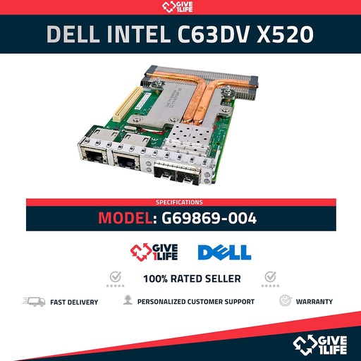 [790] Dell Intel C63DV X520/i350 G69869-004 2x10GB SFP+ 2x1GB RJ45