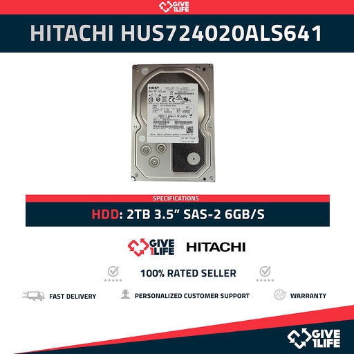 [796] HUS724020ALS641 2TB HDD 3.5" SAS 6GB/S 7.2K RPM - ESPECIAL PARA SERVIDORES