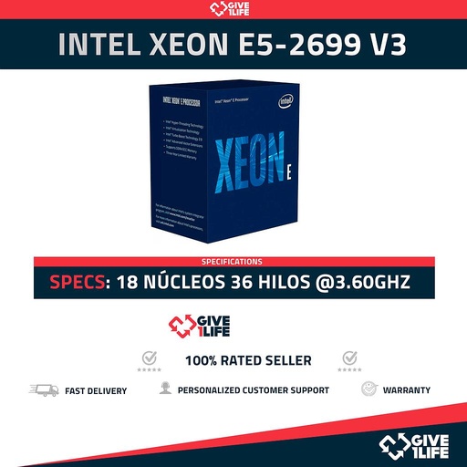 [810] Intel Xeon E5-2699 V3 (18 Núcleos 36 Hilos) @3.60GHz Turbo 45MB Caché