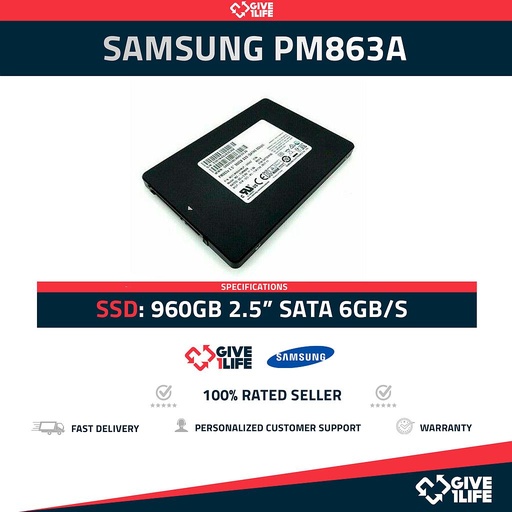 [868] SAMSUNG MZ-7LM960N PM863a SSD 960GB 2.5" SATA 6GB/s