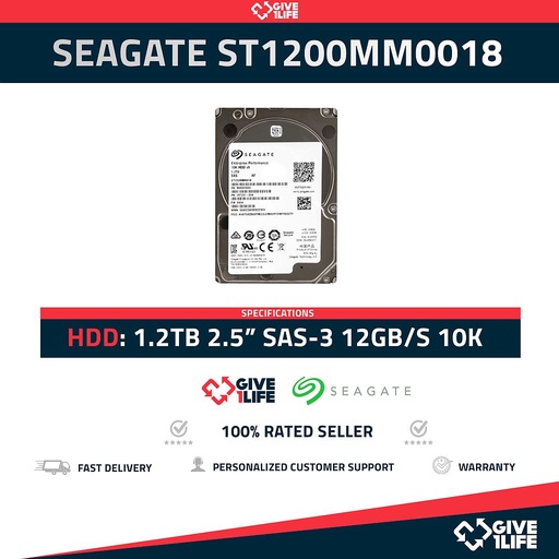 [871] SEAGATE ST1200MM0018 1.2TB HDD 2,5" SAS-3 12GB/S 10K 64MB