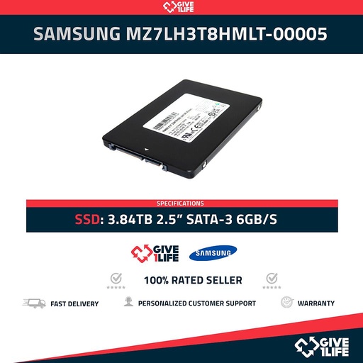 [931] Samsung SSD 3.84TB 2.5" SATA-3 6GB/s MZ7LH3T8HMLT-00005 / MZ-7LH3T80 PM883