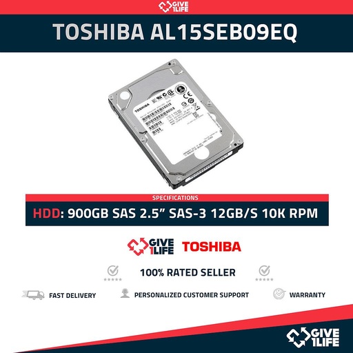 [944] TOSHIBA AL15SEB09EQ HDD 2.5" 900GB SAS-3 12GB/s 10.500RPM 128MB