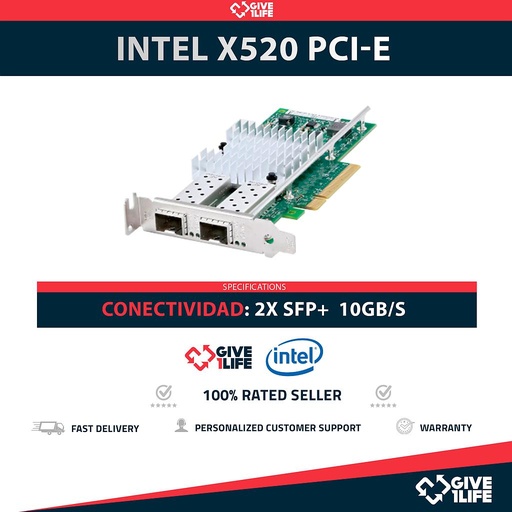 [1029] INTEL X520-DA2 2x 10GB/s SFP+ PCI Express Perfil Corto