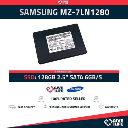 [1042] SAMSUNG MZ-7LN1280 SSD 128GB 2.5" SATA 6GB/S
