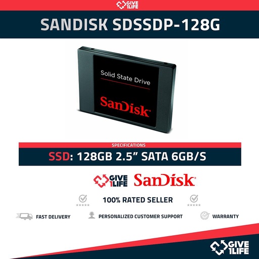 [1045] SANDISK SDSSDP-128G SSD 128GB 2.5" SATA 6GB/S