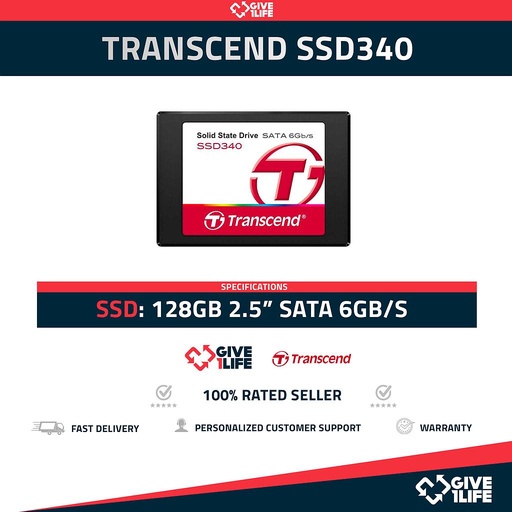 [1049] Transcend TS128GSSD340 SSD 128GB 2.5" SATA 6GB/S