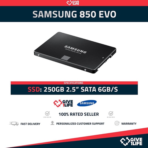 [1061] SAMSUNG 850 EVO MZ-75E250 SSD 250GB 2.5" SATA 6GB/S