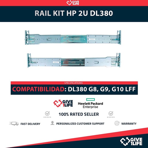 [1146] RAIL KIT HP DL380 2U G9 G10 LFF PAR COMPLETO