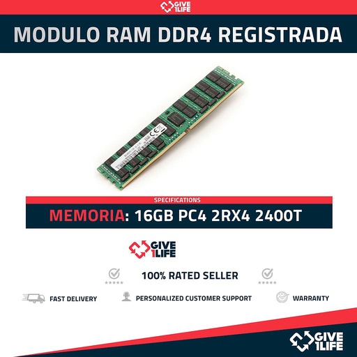 [1153] 16GB 2Rx4 PC4-2400T DDR4 RAM REGISTRADA - ESPECIAL SERVIDOR