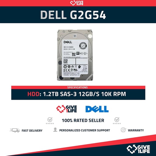 [1166] DELL G2G54 HDD 2.5" 1.2TB SAS-3 12GB/S 10K RPM