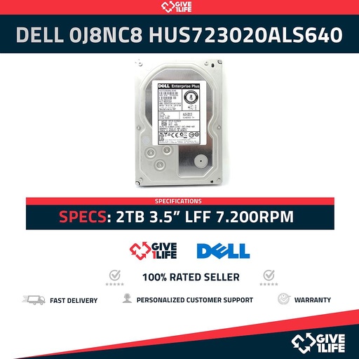 [1173] Dell 0J8NC8 HUS723020ALS640 2TB 3.5" LFF 7.200RPM