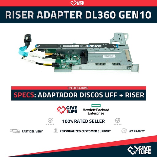 [1209] HPE - RISER 1 869504-001 Adaptador Discos uFF SSD 830452-001 + Cables 869685-001 + 869683-001