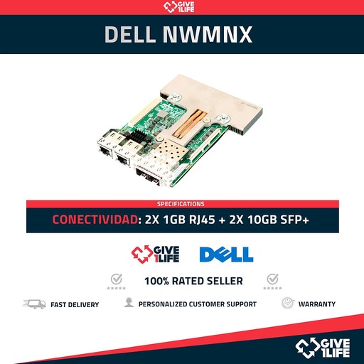 [1253] DELL BROADCOM 57412 NWMNX – DOBLE PUERTO 1GB+ DOBLE PUERTO 10GB SFP+