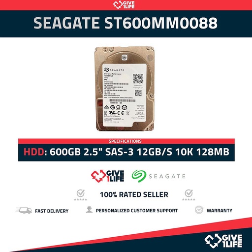 [920] SEAGATE ST600MM0088 600GB HDD 2.5" SAS-3 12GB/S 10K 128MB