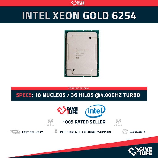 [1295] Intel Xeon GOLD 6254 (18 Núcleos / 36 Hilos) @4.0Ghz Turbo Speed