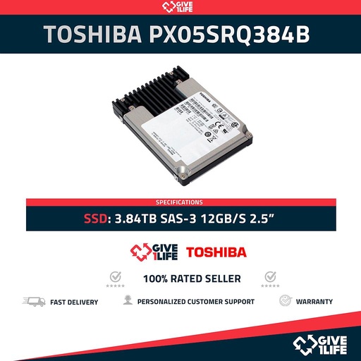 [1305] Toshiba PX05SRQ384B SSD 2.5" 3.84TB SAS-3 12GB/s