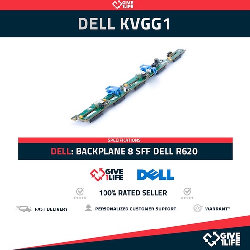 [1307] Dell KVGG1 Backplane Frontal 8SFF 8 Bahías de 2.5" para R620 8SFF