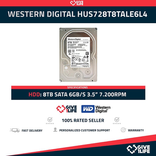 [1309] WESTERN DIGITAL HUS728T8TALE6L4 8TB HDD 3.5" SATA 6GB/S 7.200 RPM