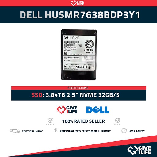 [1325] DELL EMC HUSMR7638BDP3Y1 3.84TB SSD NVMe 2.5" SFF 32GB/S