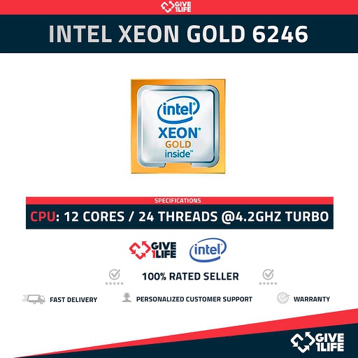 [1333] Intel Xeon GOLD 6246 (12 Núcleos / 24 Hilos) @3.30 Ghz Base @4.2Ghz Turbo Speed