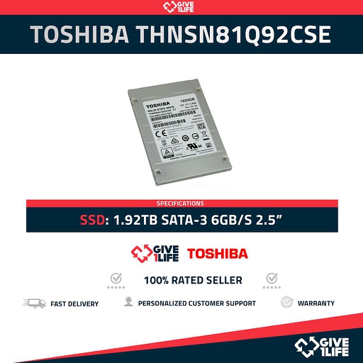 [1343] TOSHIBA THNSN81Q92CSE SSD 1.92TB SATA-3 6GB/S 2.5"