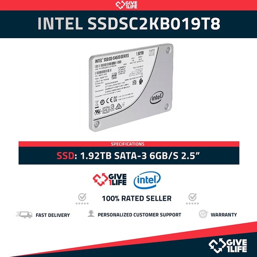[1346] INTEL DC S4510 SERIES SSDSC2KB019T8 1.92TB SSD SATA 6GB/S 2.5"