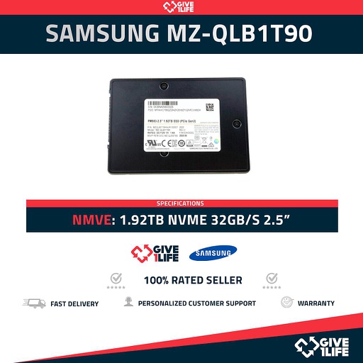 [1356] SAMSUNG MZ-QLB1T90 PM983 SSD 1.92TB 2.5″ NVME 32GB/S