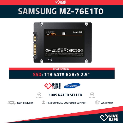 [1357] SAMSUNG MZ-76E1T0 SSD 1TB 2.5″ SATA 6GB/S