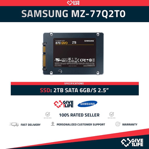 [1358] SAMSUNG MZ-77Q2T0 2TB SSD SATA 6GB/S 2.5"