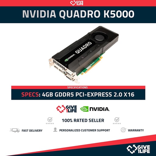 [1363] NVIDIA QUADRO K5000 RCFKT 4GB GDDR5 TARJETA GRAFICA - SERVIDOR