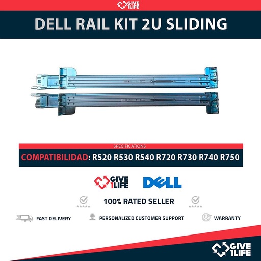 [1369] DELL POWEREDGE RAIL KIT 2U SLIDING R520 R530 R540 R720 R730 R740 R750