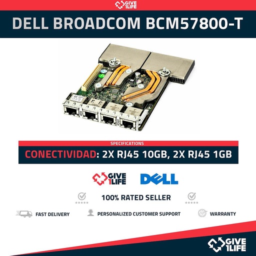 [1857] Dell Broadcom BCM57800-T -G8RPD- 2x10GB + 2x1GB BASET RNDC