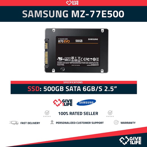 [1398] SAMSUNG MZ-77E500 SSD 500GB SATA 6GB/s 2.5"