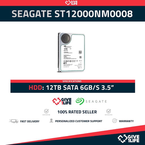 [1408] SEAGATE ST12000NM0008 HDD 12TB SATA 6GB/s 3.5" 7.2K RPM