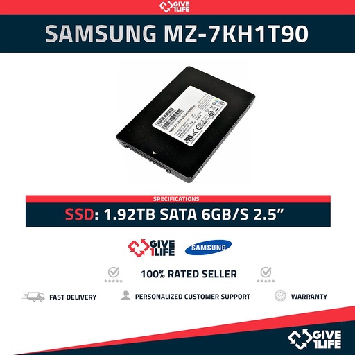 [1439] Samsung MZ-7KH1T90 SM883 SSD 2.5" 1.92TB SATA 6GB/S