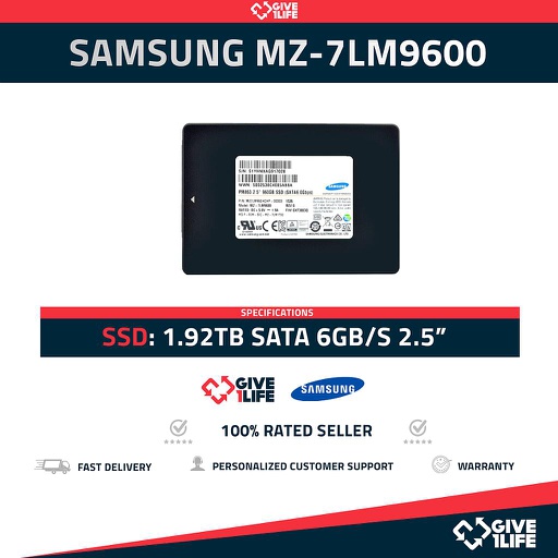 [1441] HP Samsung PM863 MZ-7LM9600 SSD 2.5" 960GB SATA 6GB/S
