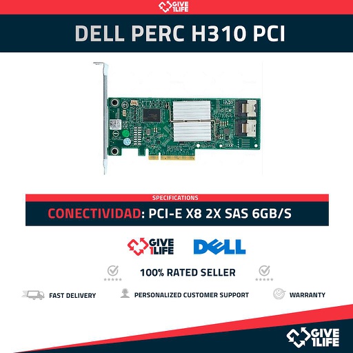 [134] DELL - PERC H310 PERFIL ALTO DOBLE PUERTO 6GB/s PCI-E 2.0 x8 CABLES INCLUIDOS