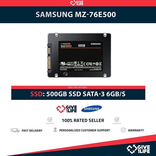 [1465] SAMSUNG MZ-76E500 SSD 500GB 2.5″ SATA 6GB/S