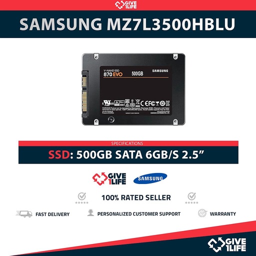 [1468] SAMSUNG MZ7L3500HBLU SSD 500GB 2.5″ SATA 6GB/S