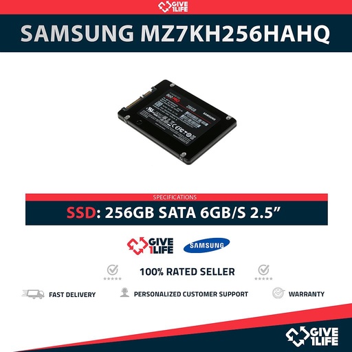 [1470] SAMSUNG MZ7KH256HAHQ SSD 256GB 2.5″ SATA 6GB/S