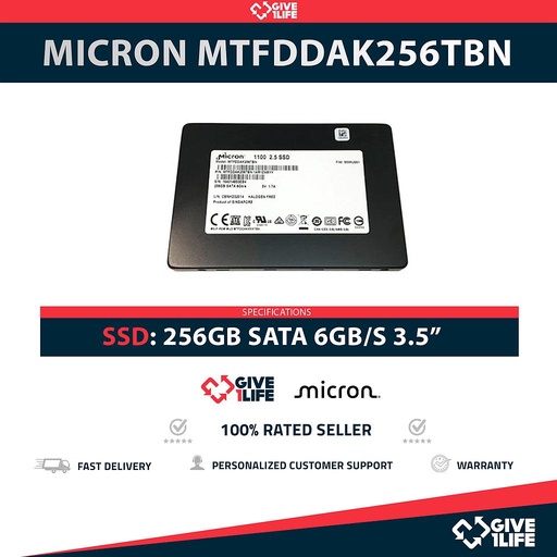 [1480] MICRON MTFDDAK256TBN SSD 256GB 2.5″ SATA 6GB/S